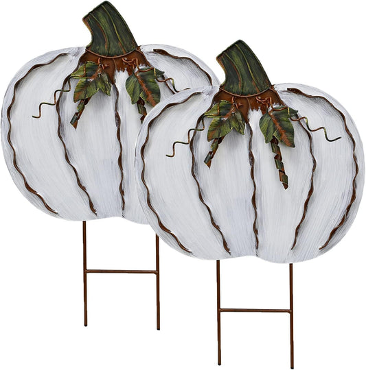 Morning View Pumpkin Garden Stakes for Fall Outdoor Decor