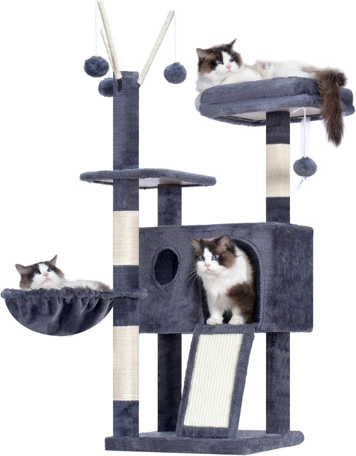Hey-brother Cat Tree Tower with Cozy Condo and Hammock