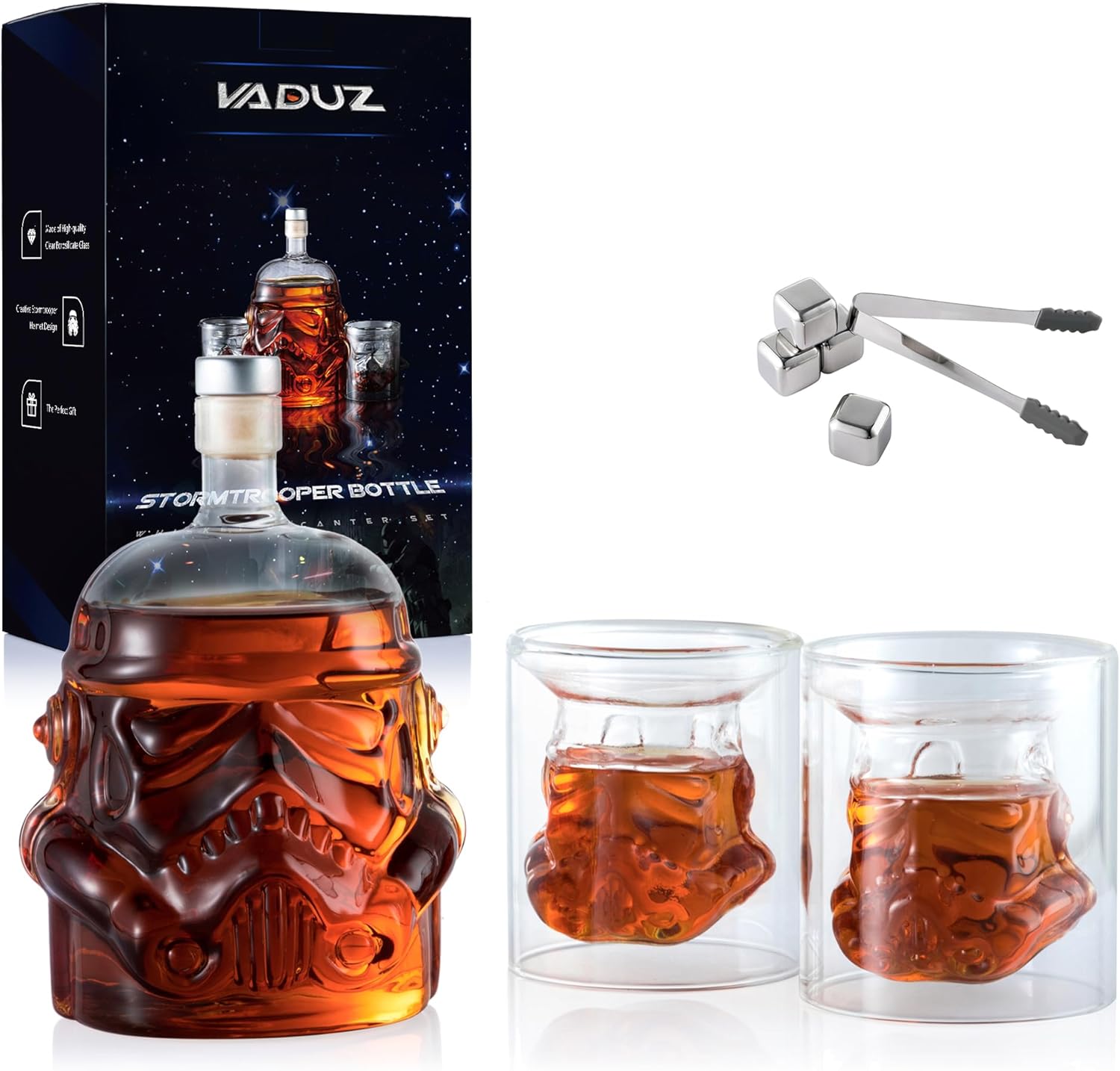 Whiskey Decanter Set with Glasses and Stones for Men Gifts