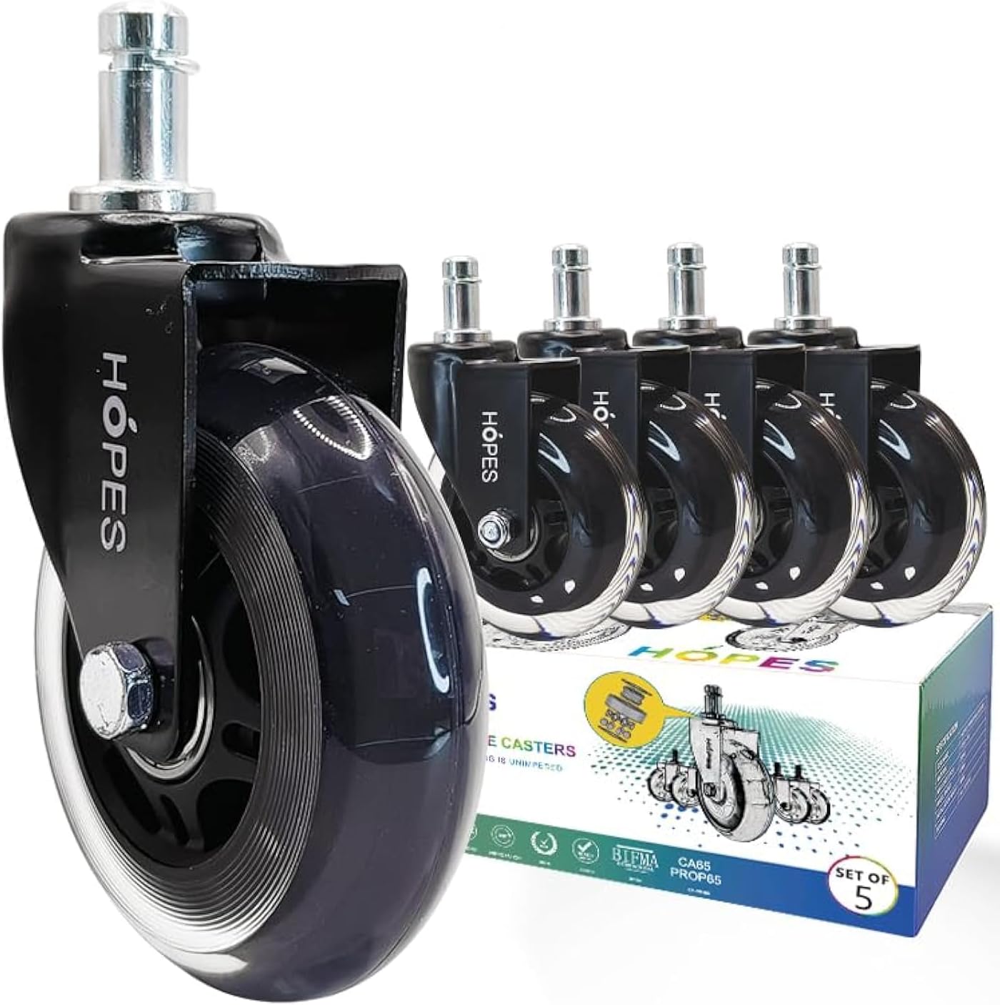Premium Replacement Chair Casters - Smooth Rolling for Hardwood & Carpet