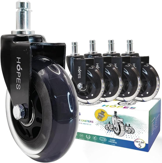 Premium Replacement Chair Casters - Smooth Rolling for Hardwood & Carpet