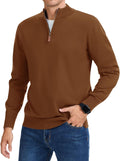 iWoo Quarter Zip Sweaters for Men Slim Fit Mock Neck - Dress Casual