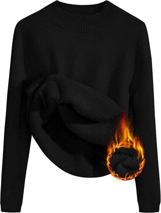 ZESICA Women's Fleece Sherpa Lined Sweater for Winter Comfort