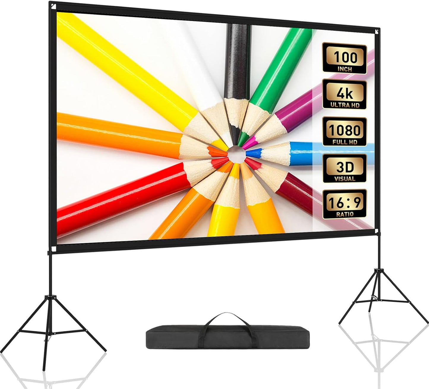 Portable Projector Screen for Backyard Movie Nights, 100 inch