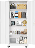Metal Storage Cabinet with Wheels 73 in Garage Cabinet - Lockable