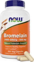 Now Bromelain 500 mg Natural Pineapple Enzyme Supplement 200 Caps