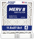 Filter King 11.5x27.5x1 Air Filter 4-Pack - MERV 8 Performance