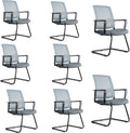 Office Guest Chair with Lumbar Support Mid Back Mesh - 8 Pack