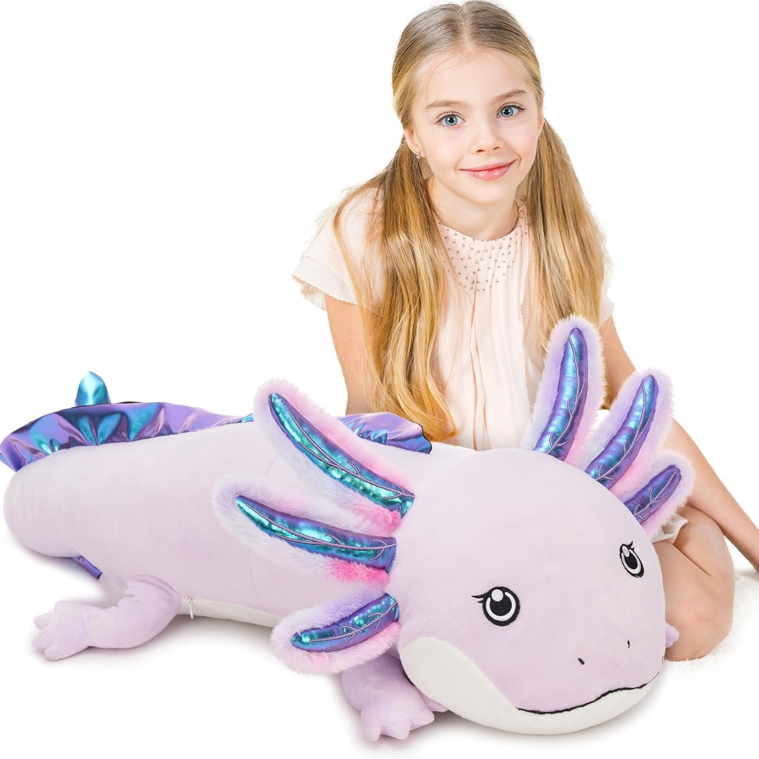 Muiteiur 43.4 Inch Axolotl Stuffed Animal for Cozy Comfort