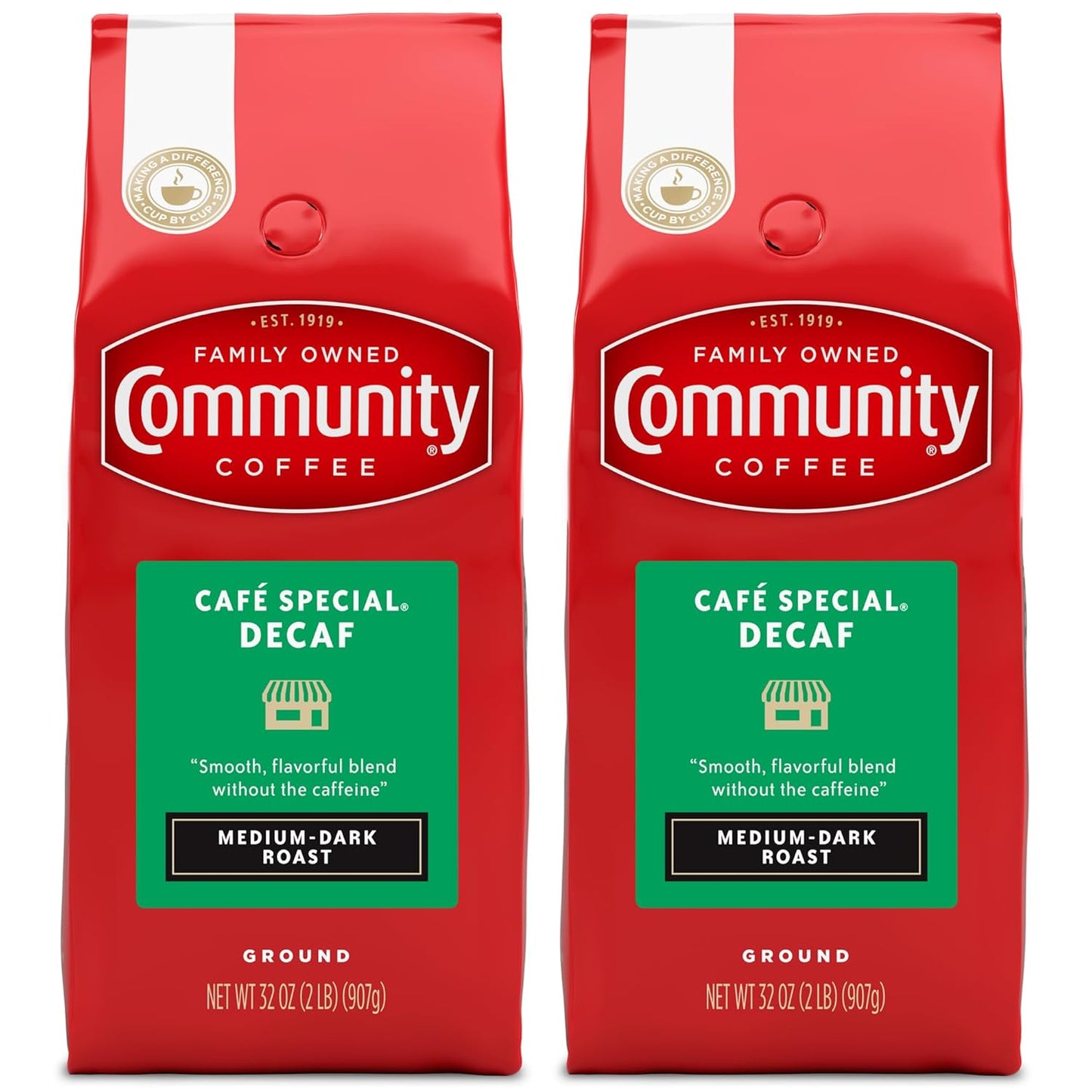 Community Coffee Decaf 2-Pack: Rich Medium Dark Roast