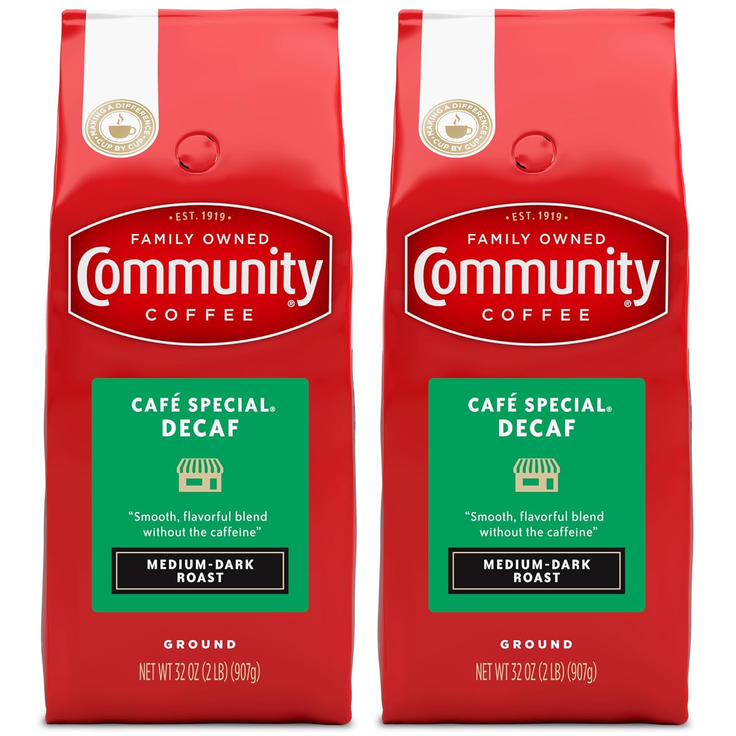 Community Coffee Decaf 2-Pack: Rich Medium Dark Roast