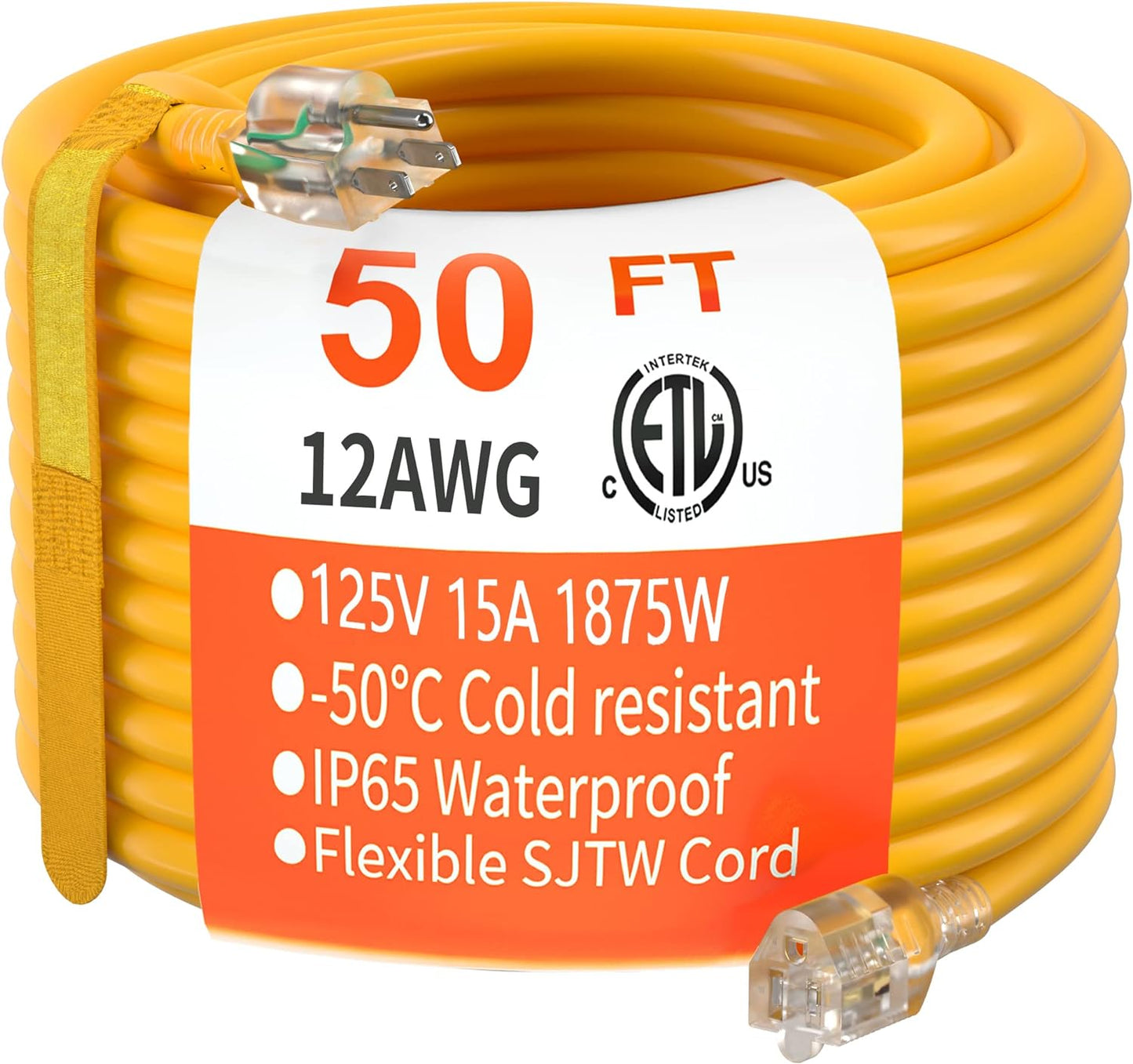 HUANCHAIN 50 ft Heavy Duty Outdoor Extension Cord for All Needs