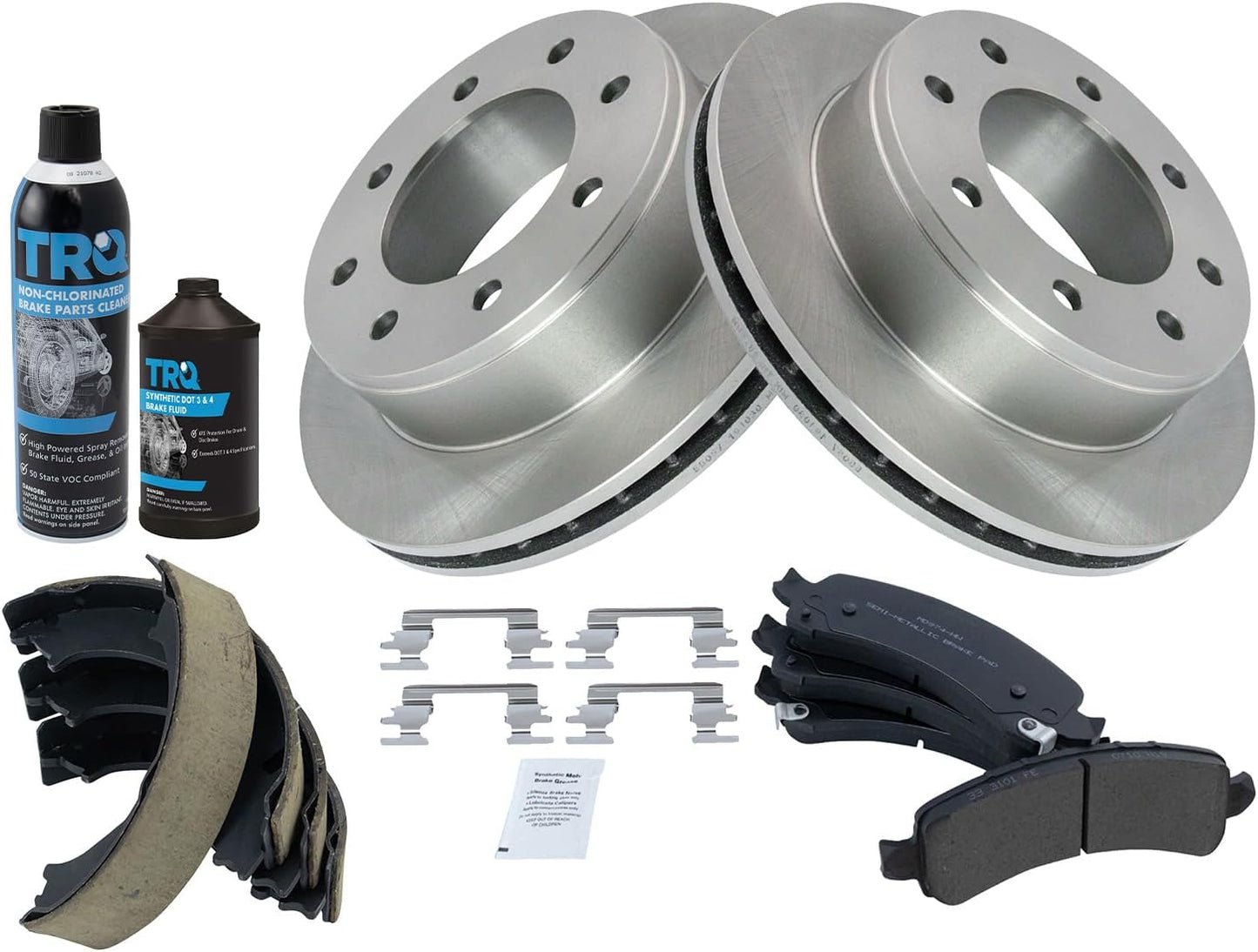 TRQ Rear Brake Pad & Rotor Kit for 2003-2008 Chevrolet & GMC