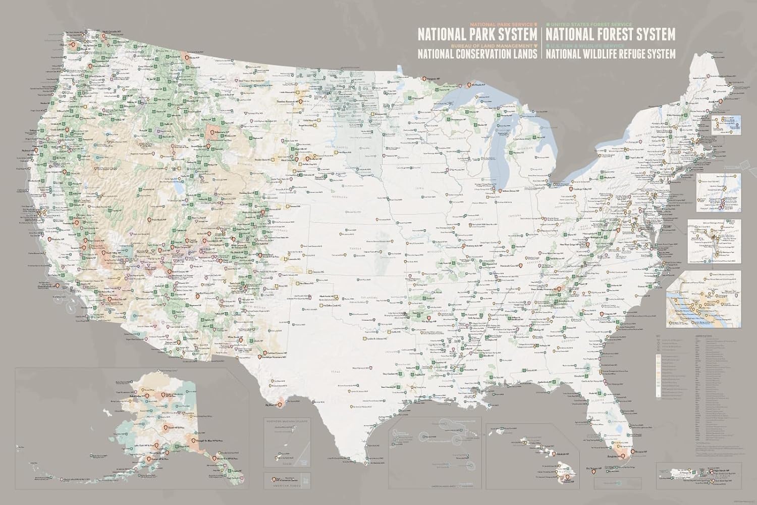 NPS x USFS x BLM x FWS Interagency Federal Lands Map Poster