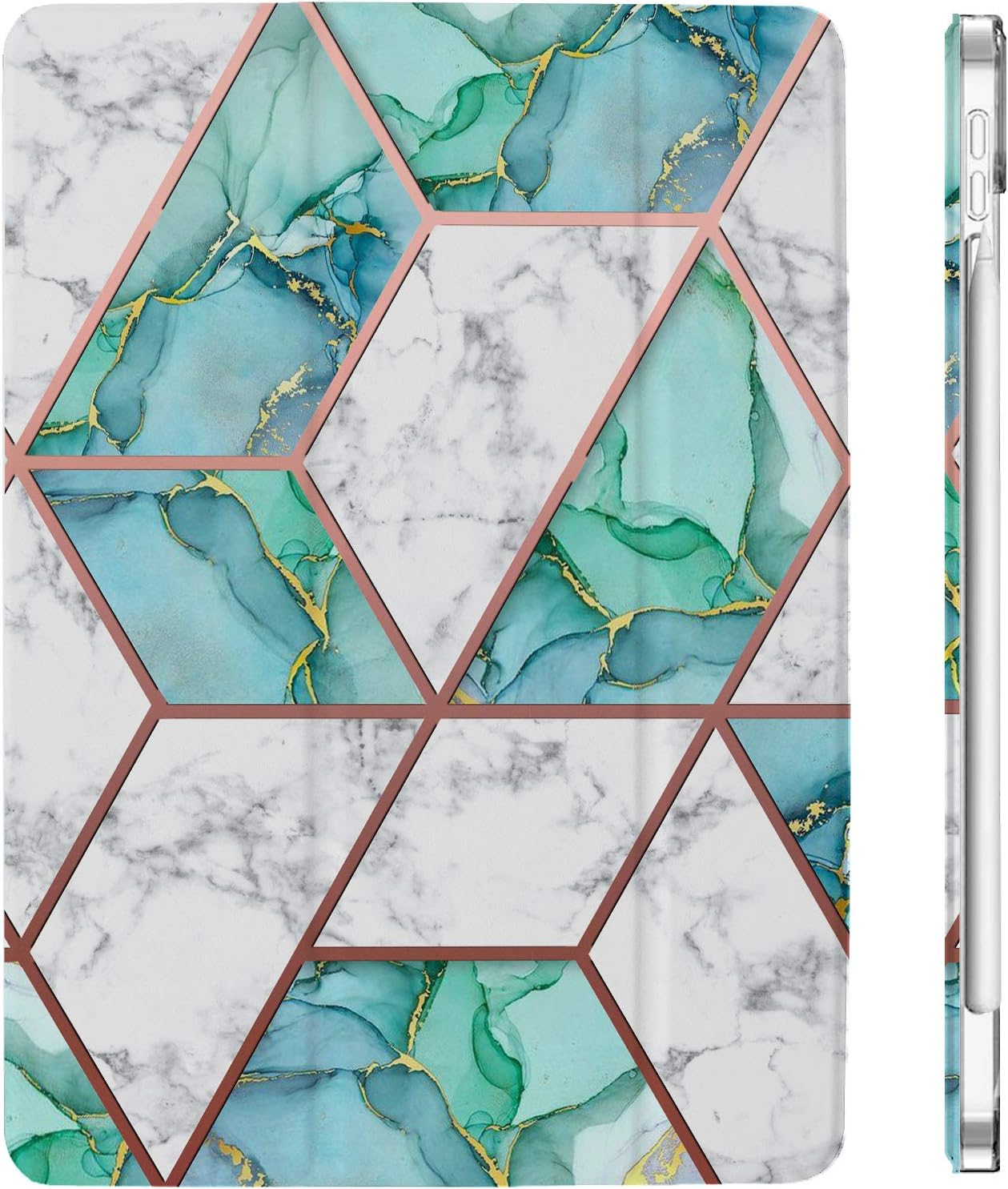 DuraSafe iPad Air 5th 4th 6th 11th Case - Marble Green Design