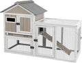 48 in L Rabbit Hutch 2-Story Cage with Pull Out Tray - Cozy Two-Level