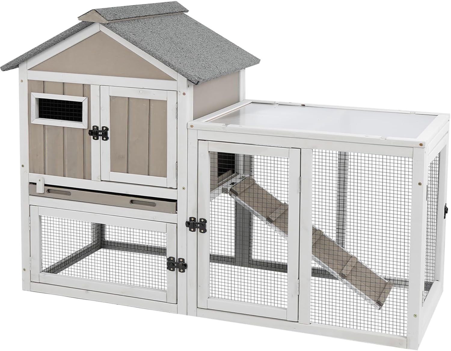 Durable 48in Rabbit Hutch Indoor and Outdoor 2-Story Cage