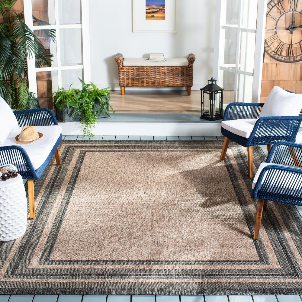 SAFAVIEH Courtyard Collection 9ft x 12ft Waterproof Area Rug