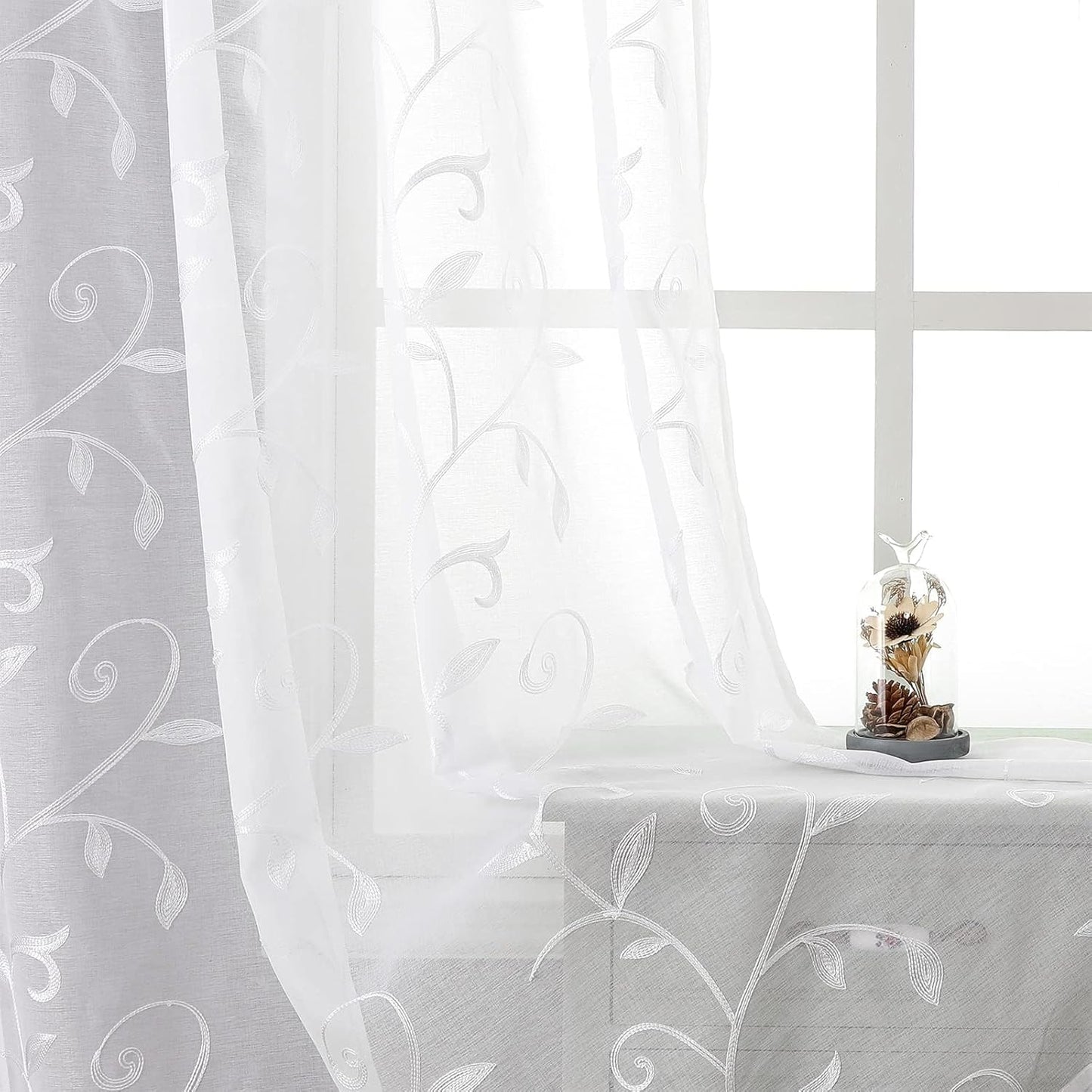 VISIONTEX Sheer Curtains 120 inch Length for Elegant Spaces