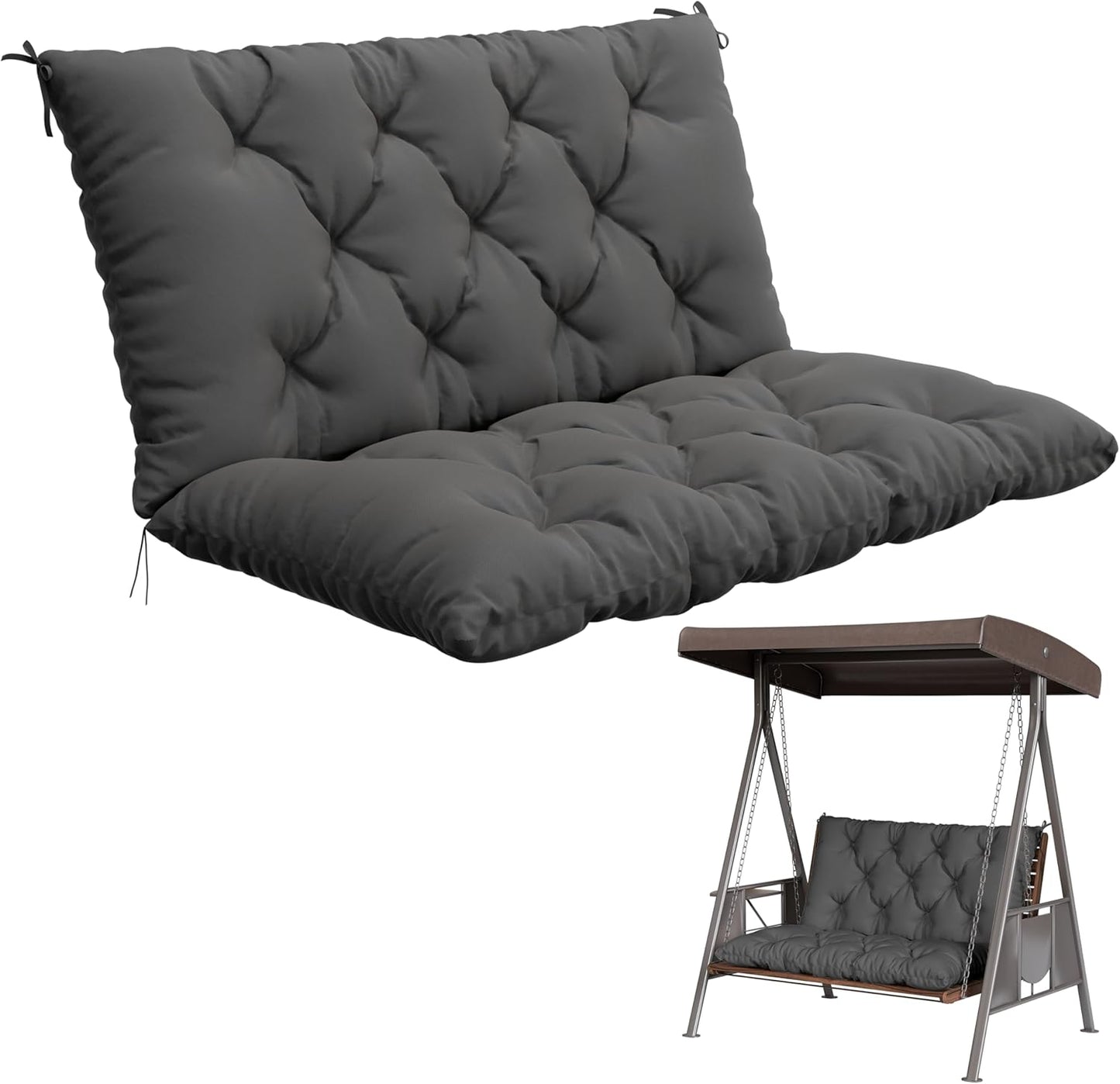 Pakunoda Porch Swing Cushion with Backrest for Comfort