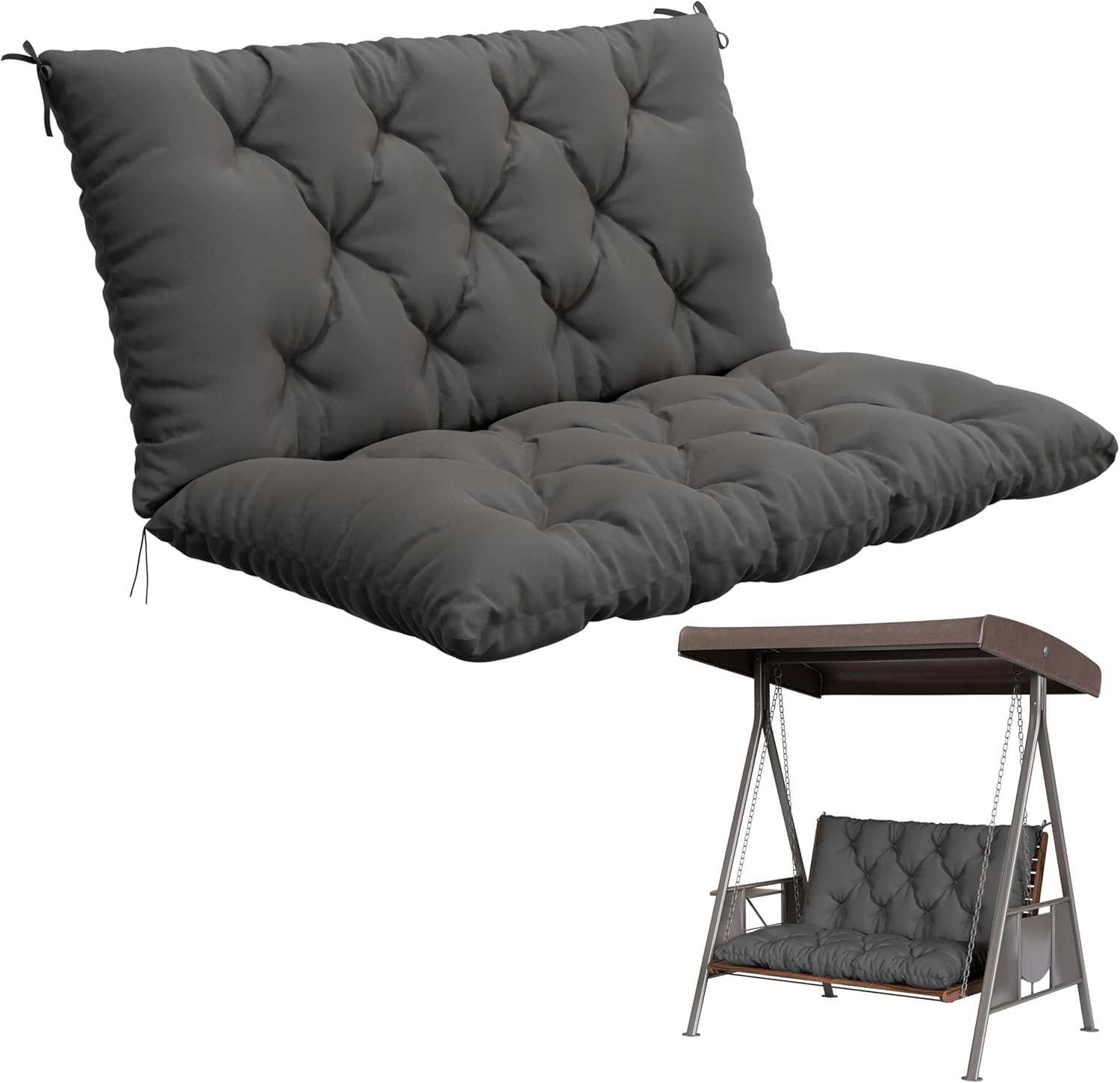 Pakunoda Porch Swing Cushion with Backrest for Comfort