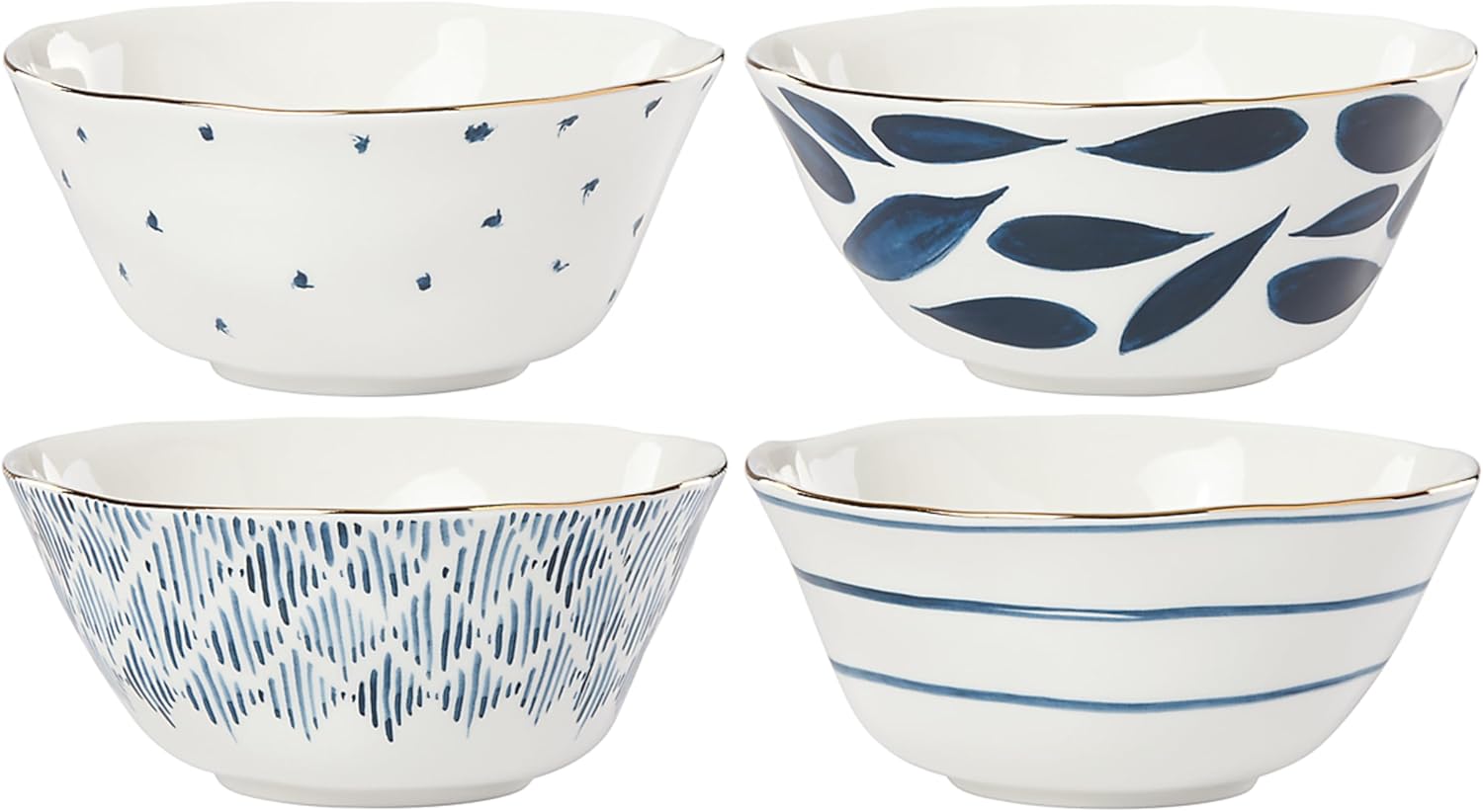 Lenox Blue Bay 4-Piece All Purpose Bowl Set for Everyday Use