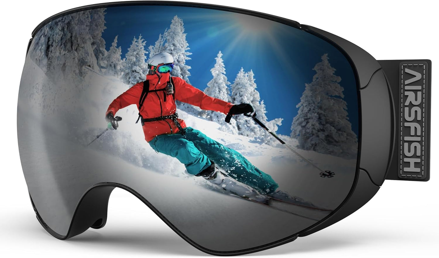 Magnetic Ski Goggles, Anti-Fog UV Protection - AirsFish