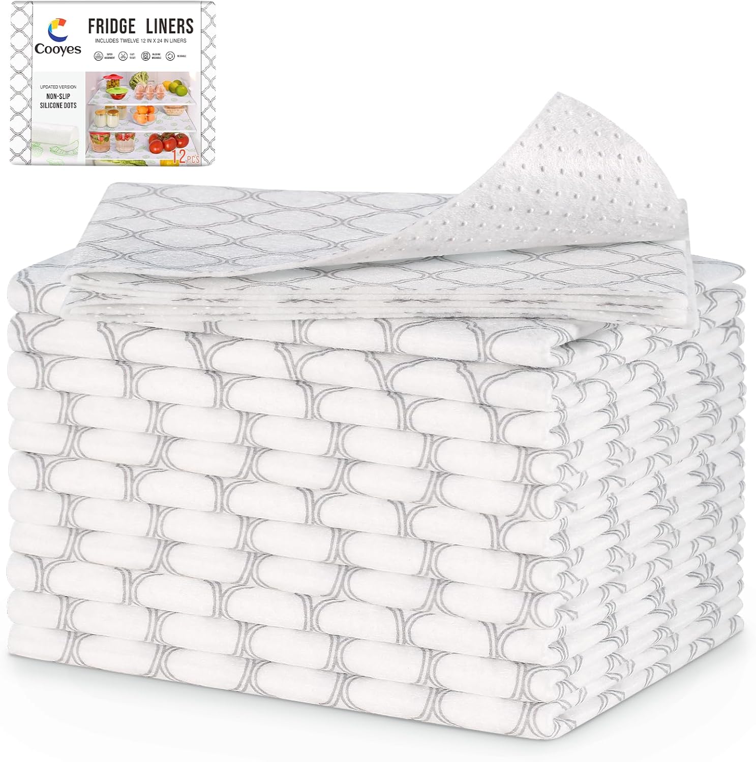 Cooyes Non Slip Refrigerator Liners for Organized Freshness