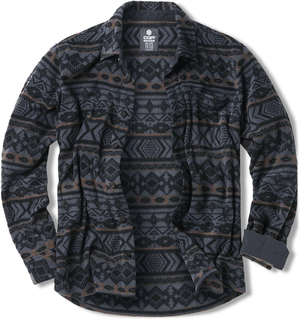 CQR Men's Long Sleeve Heavyweight Fleece Shirts for Comfort