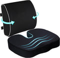Coccyx Seat Cushion and Lumbar Support Pillow - Firm Memory Foam