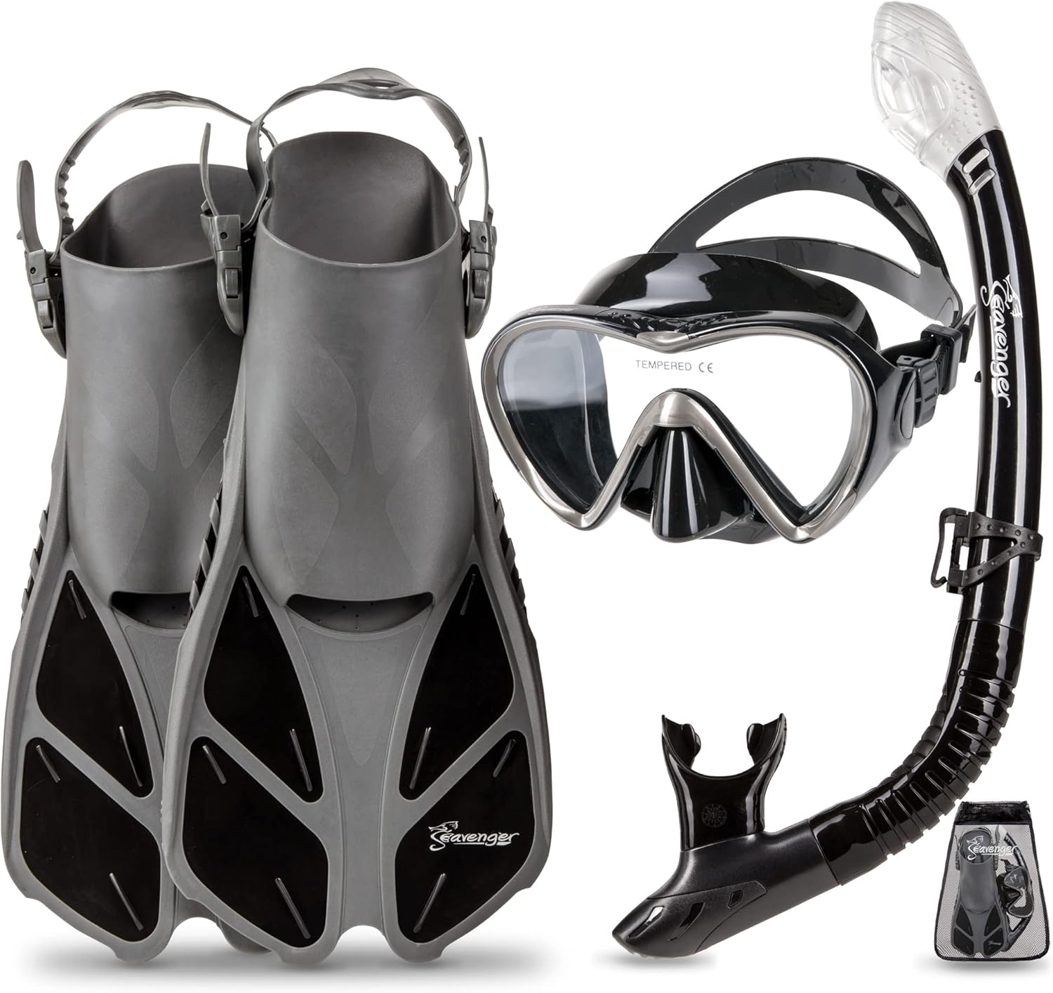 Seavenger Aviator Snorkeling Set for All Ages with Gear Bag