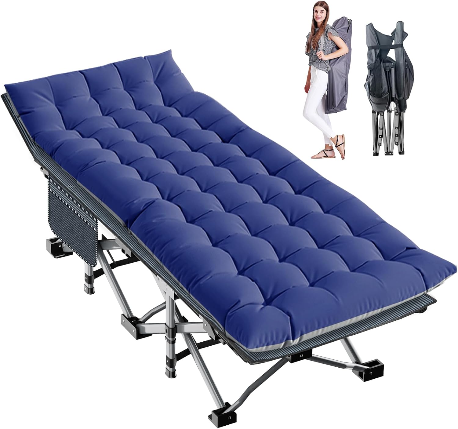 Folding Camping Cot Extra Wide Heavy Duty Sleeping Cots