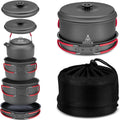 Alocs Camping Cookware Set - Compact 4-in-1 Outdoor Cookware