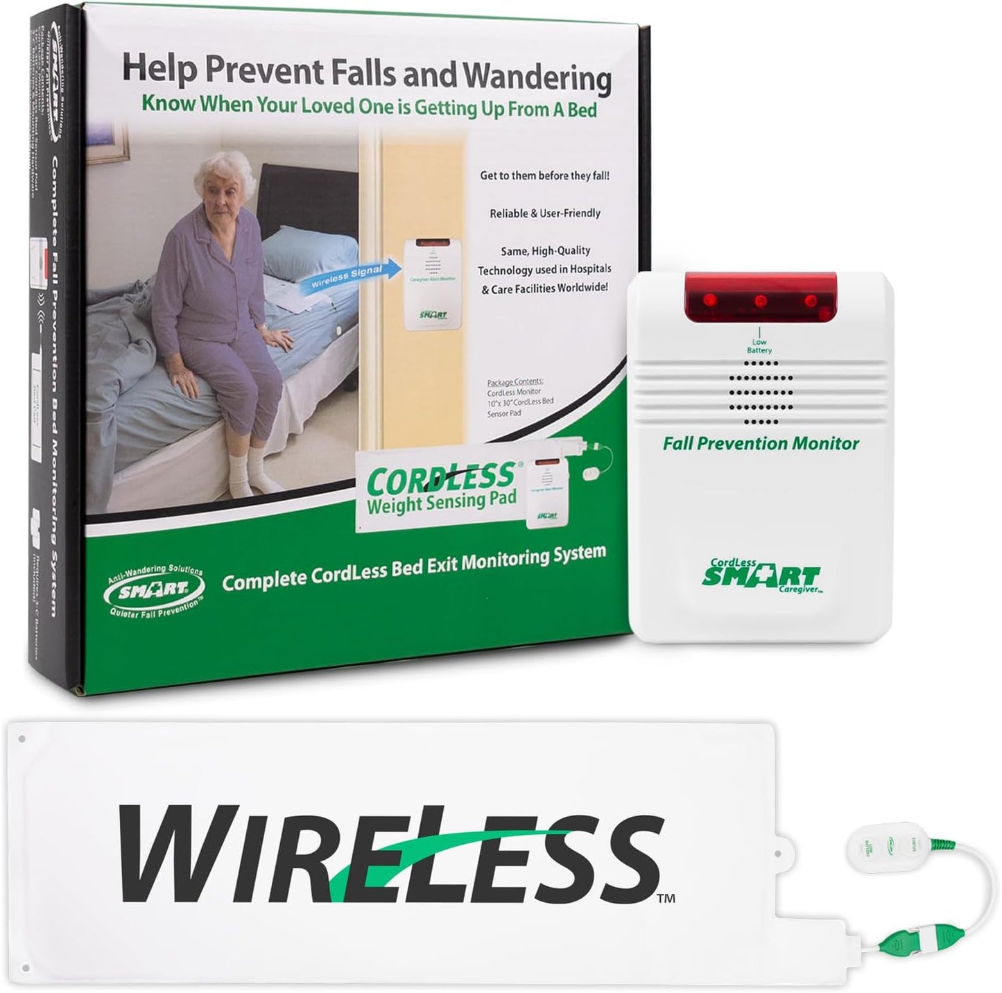 Smart Caregiver Wireless Bed Pad Alarm System for Fall Prevention