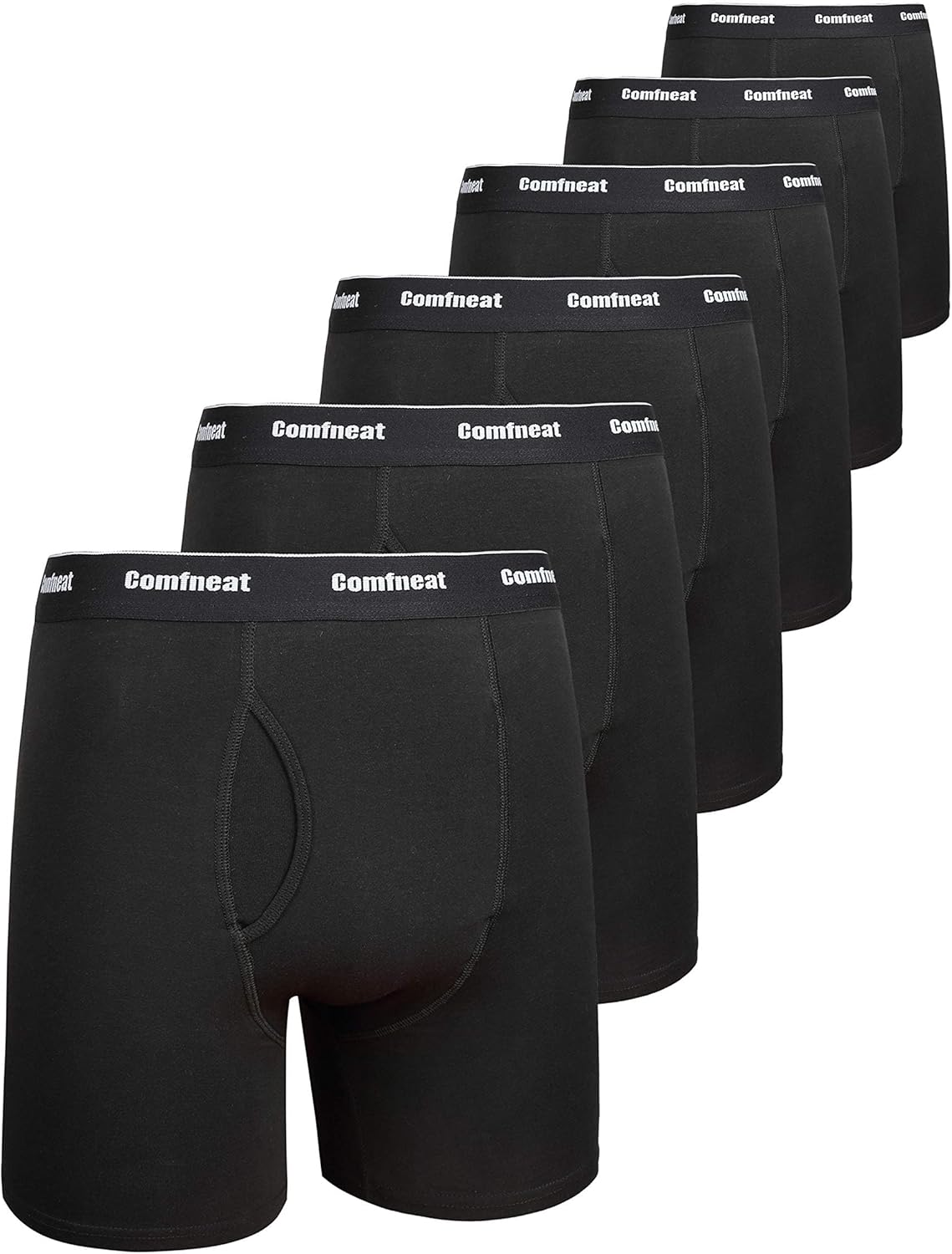 Comfneat Men's 6-Pack Boxer Briefs Soft Breathable Underwear