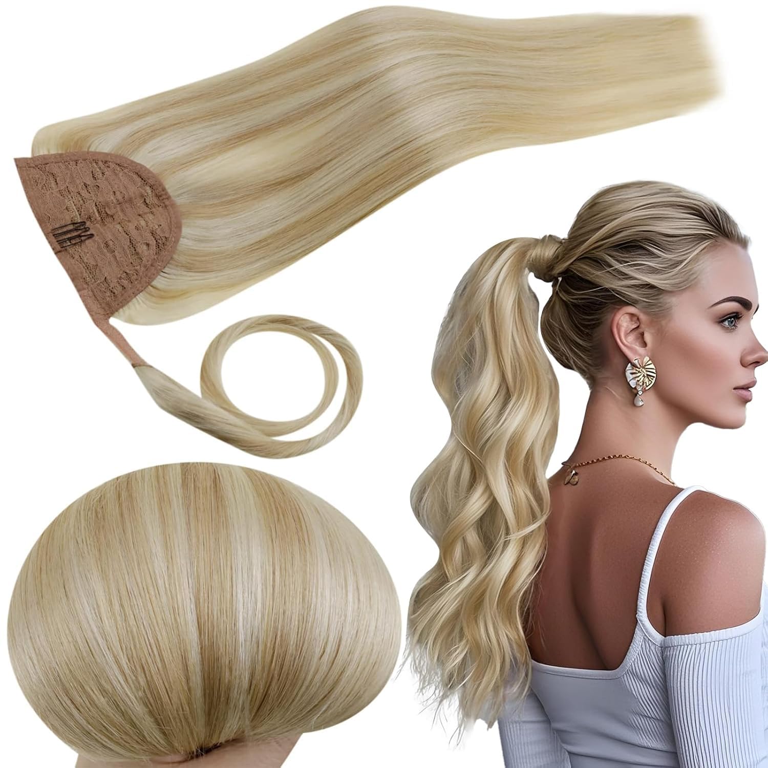 RUNATURE Ponytail Extension Human Hair for Effortless Style