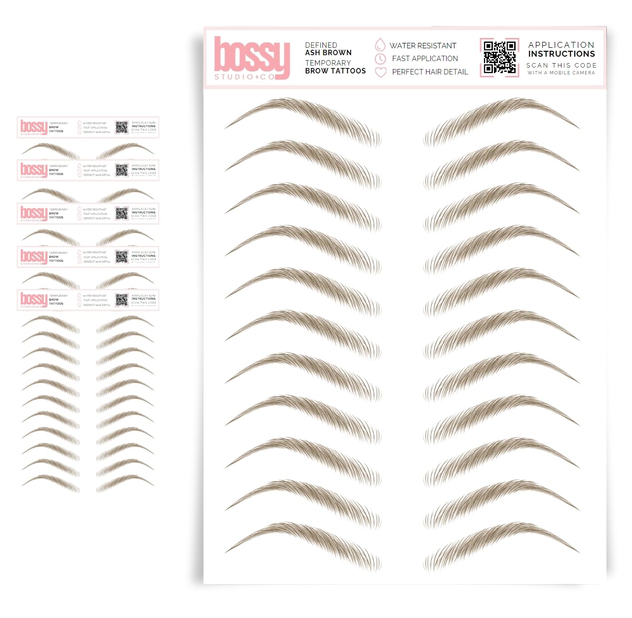5 Pack Waterproof Eyebrow Tattoos for Natural Hair-Like Brows