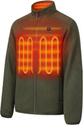 ORORO Upgraded Men's 4-Zone Fleece Heated Jacket with Collar