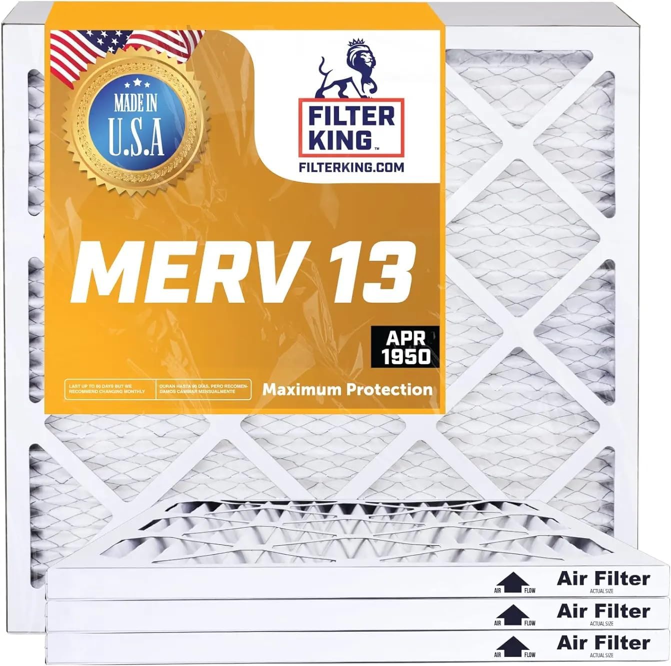 MERV 13 Air Filter 28x30x1 by Filter King - 6 Pack Quality