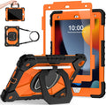 Case for iPad 9th Generation 10.2 in - Black Orange 360 Rotating Stand