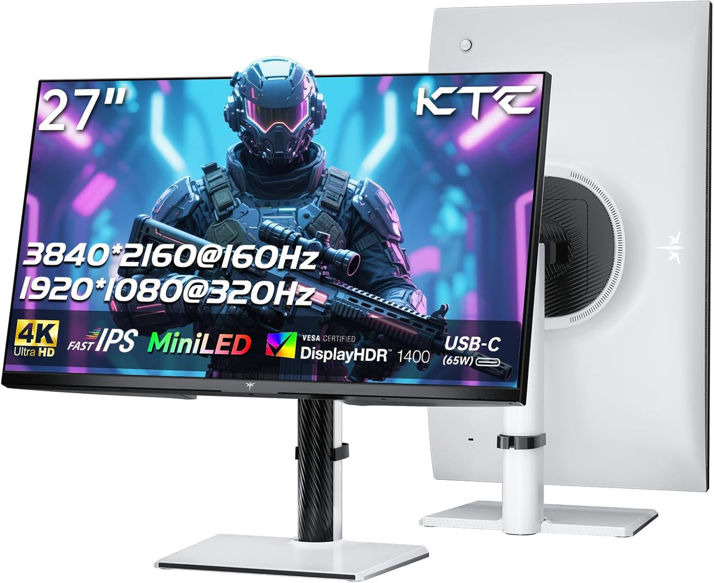 KTC 27 Inch 4K MiniLED Gaming Monitor with Dual Mode Features