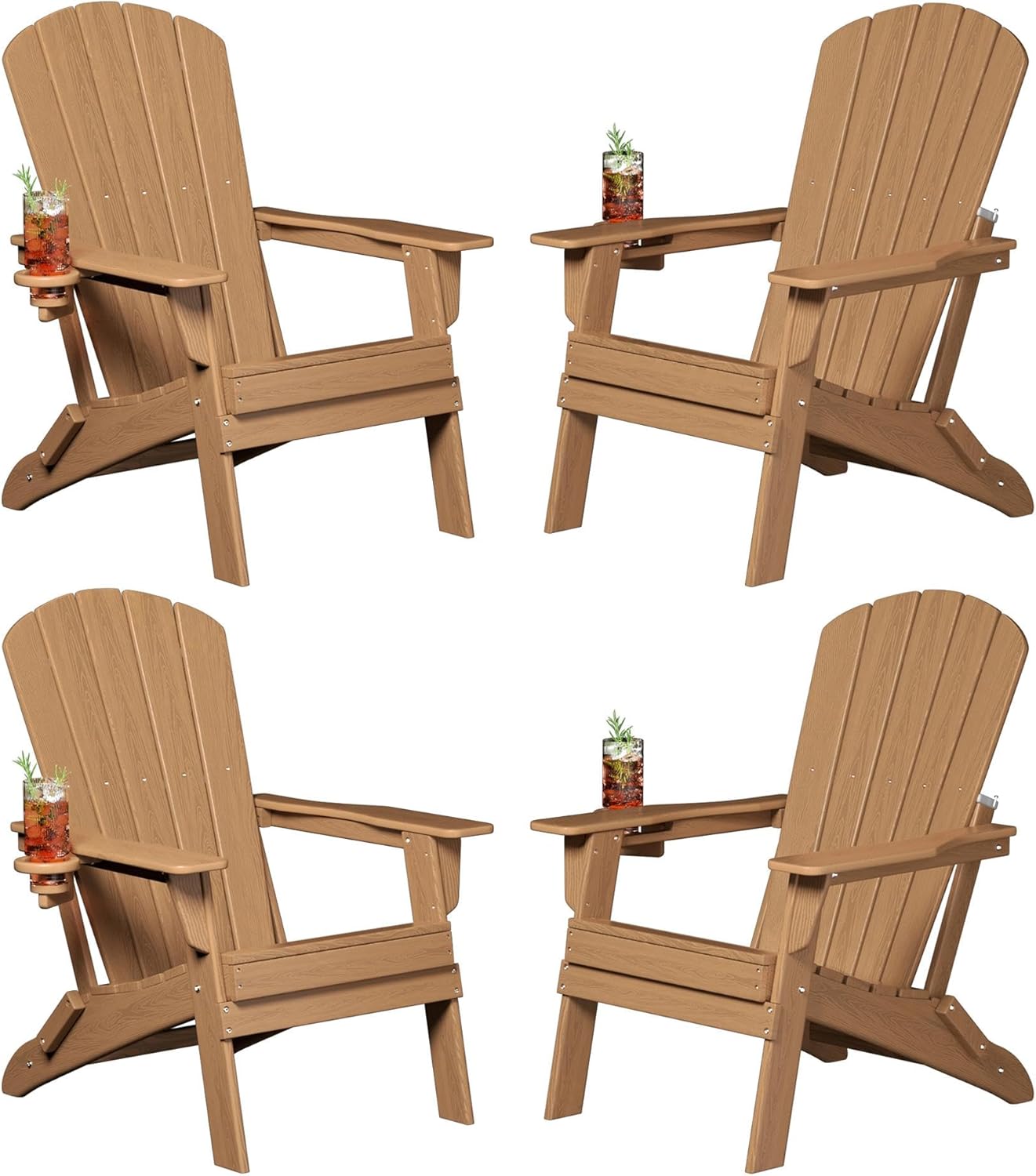 Folding Adirondack Chair with Cup Holder for Ultimate Comfort