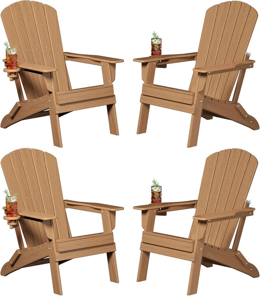 Folding Adirondack Chair with Cup Holder for Ultimate Comfort