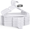 200 Pack Plastic Hangers for Shirts, Pants, and Dresses