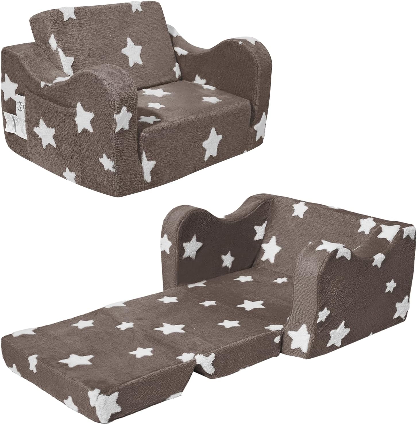 Toddler Couch for Kids, 2-in-1 Convertible Sofa Lounger Bed