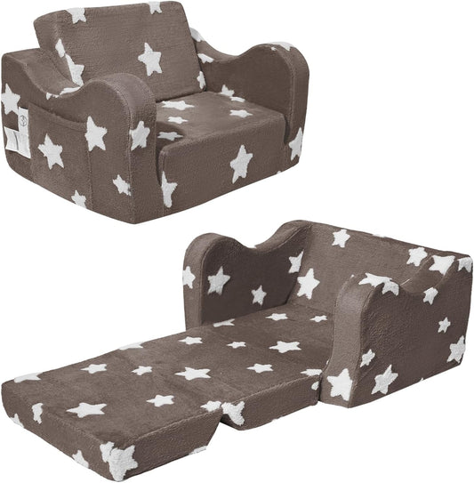 Toddler Couch for Kids, 2-in-1 Convertible Sofa Lounger Bed