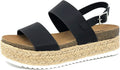 Women's Soda Espadrille Sandals with Buckle Ankle Strap and Open Toe