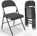 VINGLI 4 Pack Folding Chairs with Padded Seats - Compact Comfortable