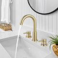 Bathroom Faucet for Sink 3 Hole Brushed Gold 8 in Widespread - Sleek