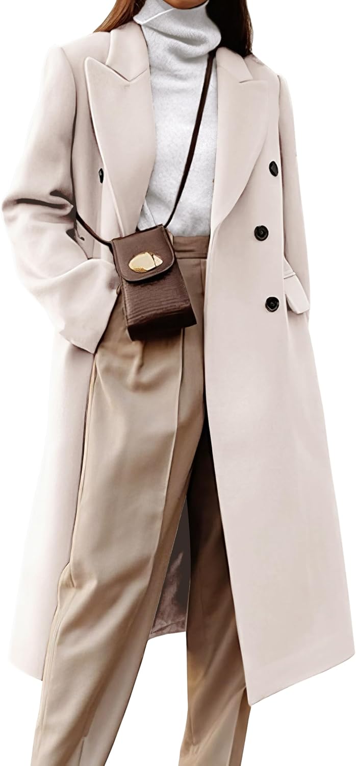 IDEALSANXUN Womens Long Wool Coats for Fall and Winter Style
